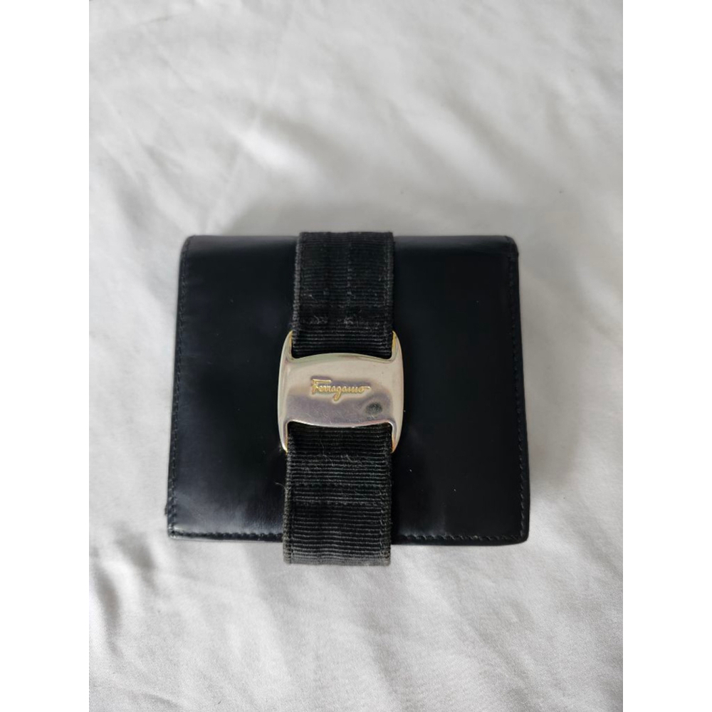 Salvatore Ferragamo Black Leather Wallet
